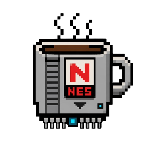 NESpresso32 pixel-art console mug logo